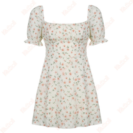vogue perfect square neck apricot dresses